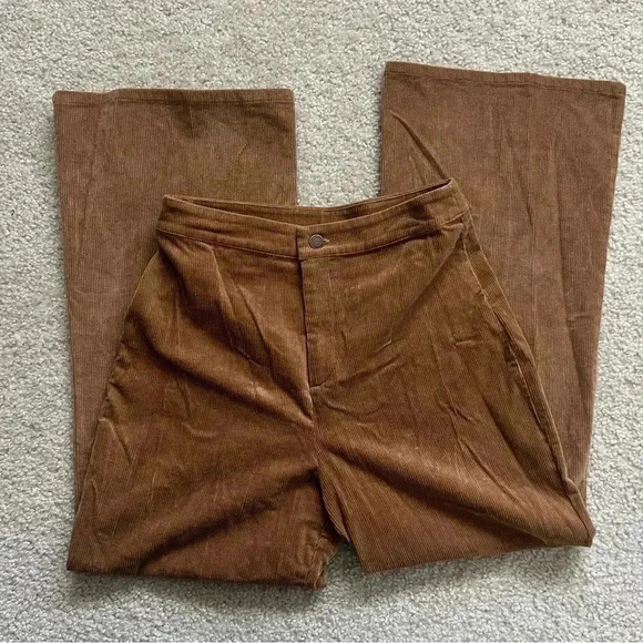 Sadie & Sage Wide Leg Brown Corduroy Pants Women’s Size M Style# AA472093 - Picture 2 of 16